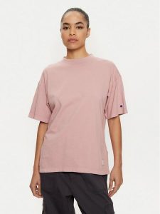 Champion T-Shirt 117449 Różowy Loose Fit. Czerwone t-shirty Champion, m, bez wzorów, z bawełny, bez kołnierzyka, bez ramiączek. Za 139,99 zł.