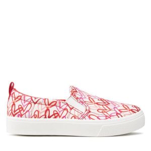 Tenisówki Skechers. Czerwone trampki Skechers, bez wzorów, bez zapięcia. Za 189,99 zł.