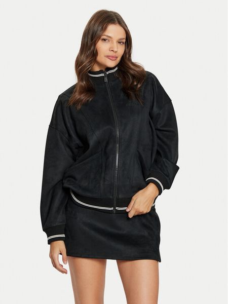 Guess Bluza V5RQ04 KCJY2 Czarny Regular Fit. Czarne bluzy Guess, s, z aplikacjami, z syntetyku, bez kaptura. Za 389,99 zł.