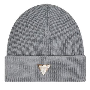 Czapka Guess. Szare czapki Guess, z aplikacjami. Za 129,99 zł.