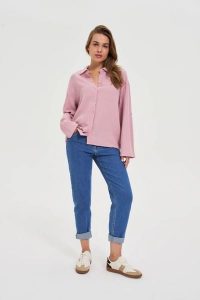 Jeansy z prostą nogawką niebieskie. Niebieskie jeansy MOODO, bez wzorów, z bawełny. Za 139,99 zł.