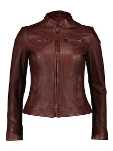 7eleven Skórzana kurtka "Terra" w kolorze bordowym rozmiar: 44. Czerwone kurtki 7eleven, bez wzorów, ze skóry, bez kaptura. Za 434,99 zł.