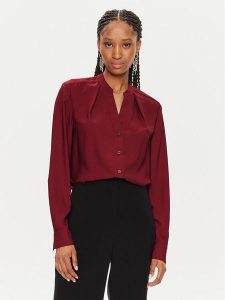 Calvin Klein Koszula K20K207167 Bordowy Regular Fit. Czerwone koszule Calvin Klein, bez wzorów, z syntetyku, bez kołnierzyka, bez ramiączek. Za 249,99 zł.