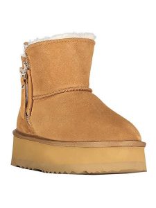 Geographical Norway Botki zimowe "Ozipcache" w kolorze jasnobrązowym rozmiar: 39. Brązowe botki Geographical Norway, na zimę, bez wzorów, z futra, bez obcasa, bez zapięcia. Za 130,99 zł.