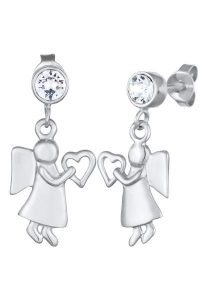 Elli Damskie kolczyki Serce Anioła z kryształami ze srebra 925 Sterling Silver Kolczyki 1 ct. Szare kolczyki Elli, srebrne. Za 203,99 zł.