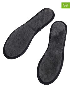 Kaiser Naturfellprodukte Wełniane wkładki (2 szt.) w kolorze antracytowym do butów rozmiar: 39. Czarne kapcie Kaiser Naturfellprodukte, bez wzorów, z materiału. Za 73,76 zł.