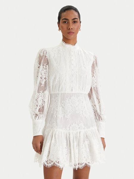 Bardot Sukienka koktajlowa Olessia 60268DB Écru Regular Fit. Białe kombinezony Bardot, bez wzorów, z bawełny, wizytowe, bez kołnierzyka, bez ramiączek. Za 453,99 zł.