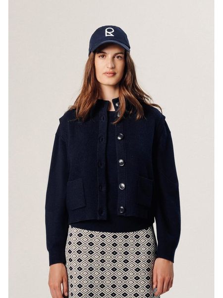 Rodier Kamizelka w kolorze granatowym rozmiar: L. Niebieskie kamizelki Rodier, l, bez wzorów, z wełny, bez kołnierzyka, bez ramiączek, bez kaptura. Za 208,83 zł.