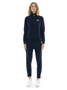 Zimowy damski kombinezon zapinany na zamek i kołnierzyk „Silver”. Niebieskie kombinezony LEONE 1947 APPAREL, na zimę, l, bez wzorów, z bawełny, bez kołnierzyka, bez ramiączek. Za 437,84 zł.