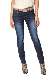 Heine Dżinsy - Slim fit - w kolorze niebieskim rozmiar: 34. Niebieskie jeansy Heine, bez wzorów. Za 127,35 zł.