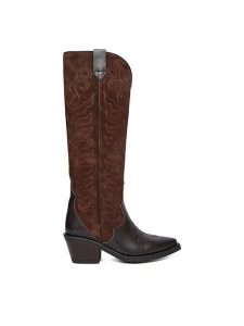Badura Kowbojki EO-BAYLOR-5033-25 Brązowy. Brązowe buty zimowe Badura, ze skóry, bez obcasa, na słupku, bez zapięcia. Za 629,99 zł.