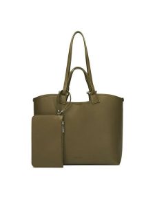Gino Rossi Torebka K233010-1 Khaki. Brązowe shopper bag Gino Rossi, bez wzorów, z materiału, bez dodatków. Za 167,99 zł.