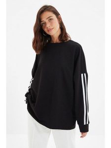 Trendyol Bluza w kolorze czarnym rozmiar: M. Czarne bluzy Trendyol, m, bez wzorów, bez kaptura. Za 65,85 zł.