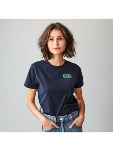 WOOOP Koszulka "Blue van" w kolorze granatowym rozmiar: XL. Niebieskie bluzki Wooop, xl, bez wzorów, z bawełny, bez kołnierzyka, bez ramiączek. Za 79,03 zł.