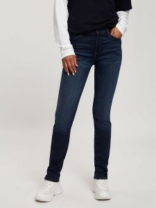 Cross Jeans Dżinsy - Slim fit - w kolorze granatowym rozmiar: W30/L34. Niebieskie jeansy Cross Jeans, z aplikacjami, z jeansu, z podwyższonym stanem. Za 92,21 zł.