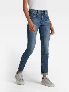 G-Star Dżinsy - Skinny fit - w kolorze niebieskim rozmiar: W27/L34. Niebieskie jeansy G-Star, z aplikacjami. Za 263,53 zł.