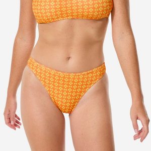 Dół kostiumu kąpielowego damski Decathlon Nina Keyshot. Brązowe bikini DECATHLON, bez wzorów, z elastanu. Za 39,99 zł.
