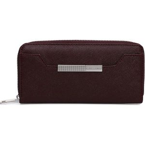 Portfel "Aveline" w kolorze bordowym - 20 x 10 x 2,5 cm. Czerwone portfele marki Laura Ashley, bez wzorów, z materiału. W wyprzedaży za 107,95 zł.