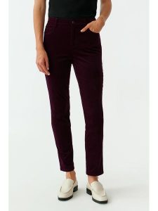 TATUUM Spodnie w kolorze bordowym rozmiar: 38. Czerwone spodnie z wysokim stanem Tatuum, z aplikacjami, z materiału, z podwyższonym stanem. Za 175,26 zł.
