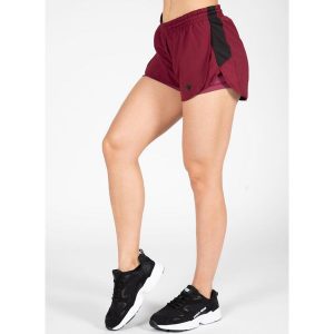 Spodenki fitness damskie Gorilla Wear Salina 2 in 1 Shorts. Brązowe spodenki sportowe GORILLA WEAR, bez wzorów. Za 178,00 zł.