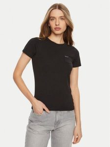 Guess Jeans T-Shirt W5RI52 J1314 Czarny Regular Fit. Czarne t-shirty Guess Jeans, xl, z aplikacjami, z bawełny, bez kołnierzyka, bez ramiączek. Za 79,99 zł.