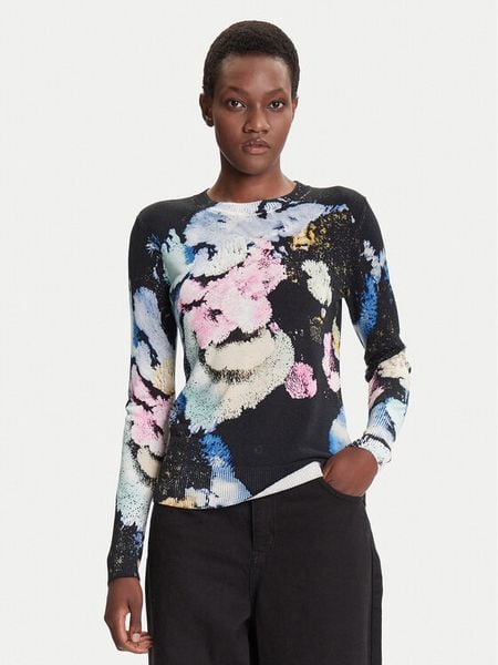 Desigual Sweter Nenufar Lacroix 25WWJF46 Kolorowy Regular Fit. Swetry klasyczne Desigual, l, z wiskozy, bez kołnierzyka. Za 249,99 zł.