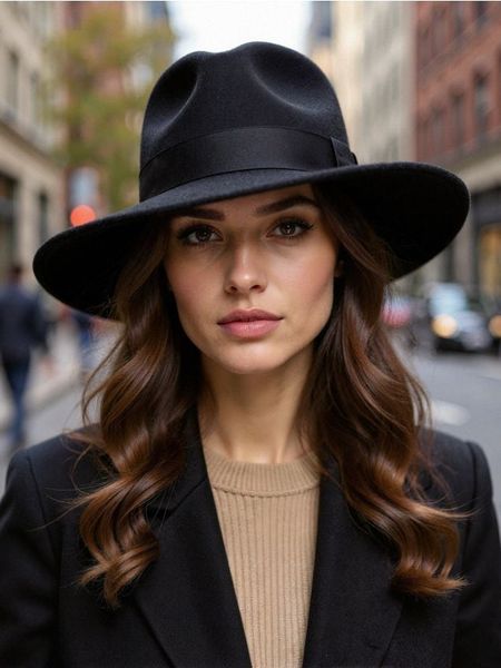 Kapelusz z ozobną wstążką - czarny. Czarne kapelusze Sinsay, bez wzorów. W wyprzedaży za 19,99 zł.