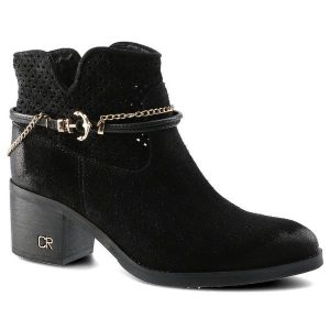 Czarne Botki Damskie Carinii Stylowe Buty Jesienne. Czarne botki Carinii, na jesień, bez wzorów, z jeansu, bez obcasa, na obcasie, bez zapięcia. Za 249,00 zł.