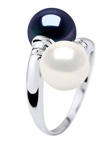 Pearl Addict Złoty pierścionek z diamentami i perłami rozmiar: 60. Białe pierścionki Pearl Addict, z diamentem, złote. Za 1 866,92 zł.