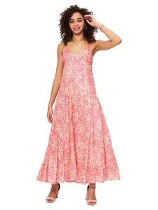 Aller Simplement Sukienka w kolorze jasnoróżowym rozmiar: 38/40. Różowe sukienki Aller Simplement, bez wzorów, z bawełny, bez kołnierzyka, bez ramiączek, maxi. Za 100,99 zł.