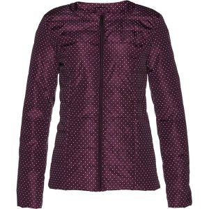 Kurtka pikowana w kropki bonprix czarny bez - biel wełny w kropki. Fioletowe kurtki bonprix, w kropki, z wełny. Za 89,99 zł.