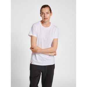 Koszulka damska Hummel Red Basic. Białe bluzki Hummel, xl, bez wzorów, z bawełny, sportowe, bez kołnierzyka, bez ramiączek. Za 117,00 zł.
