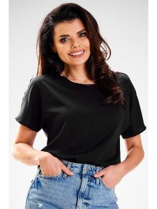 Awama Koszulka w kolorze czarnym rozmiar: XL. Czarne bluzki Awama, xl, bez wzorów, bez kołnierzyka, bez ramiączek. Za 87,99 zł.