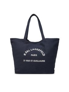 KARL LAGERFELD Torebka A1W50006 Granatowy. Niebieskie shopper bag KARL LAGERFELD, bez wzorów, z materiału, bez dodatków. Za 219,99 zł.