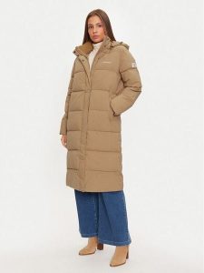 Guess Płaszcz zimowy W4BL26 WGII2 Beżowy Regular Fit. Brązowe płaszcze Guess, na zimę, xl, z aplikacjami, z syntetyku, bez kaptura. Za 949,99 zł.