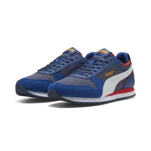 Sneakersy unisex St Miler Retro Run PUMA Navy White Clyde Royal Fierce Red Blue. Białe buty sportowe Puma, bez wzorów, bez zapięcia. Za 299,00 zł.
