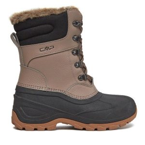 Śniegowce CMP. Brązowe buty zimowe CMP, bez obcasa, bez zapięcia. Za 399,99 zł.
