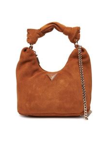 Guess Torebka Isotta HWSG96 60010 Brązowy. Brązowe torebki klasyczne Guess, z aplikacjami, ze skóry, bez dodatków. Za 469,99 zł.