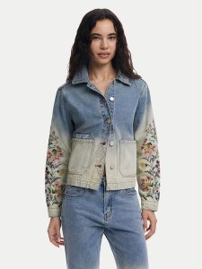 Desigual Kurtka jeansowa Houston 25SWED06 Niebieski Regular Fit. Niebieskie kurtki Desigual, xs, bez wzorów, z bawełny, bez kaptura. Za 379,99 zł.