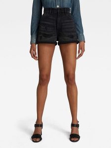 G-Star Szorty dżinsowe w kolorze czarnym rozmiar: W30. Czarne szorty G-Star, z aplikacjami, z tkaniny, retro, z podwyższonym stanem. Za 196,45 zł.