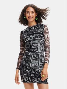 Desigual Sukienka codzienna 23SWVK23 Szary Slim Fit. Szare kombinezony Desigual, s, bez wzorów, z syntetyku, bez kołnierzyka, bez ramiączek. Za 489,99 zł.
