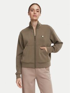 Guess Bluza V6YQ17 K4313 Khaki Regular Fit. Brązowe bluzy Guess, s, z aplikacjami, z syntetyku, bez kaptura. Za 394,99 zł.