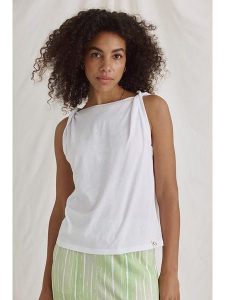 Cotton Candy Top "Nabila" w kolorze białym rozmiar: S. Białe topy Cotton Candy, s, bez wzorów, bez kołnierzyka, bez ramiączek. Za 83,42 zł.
