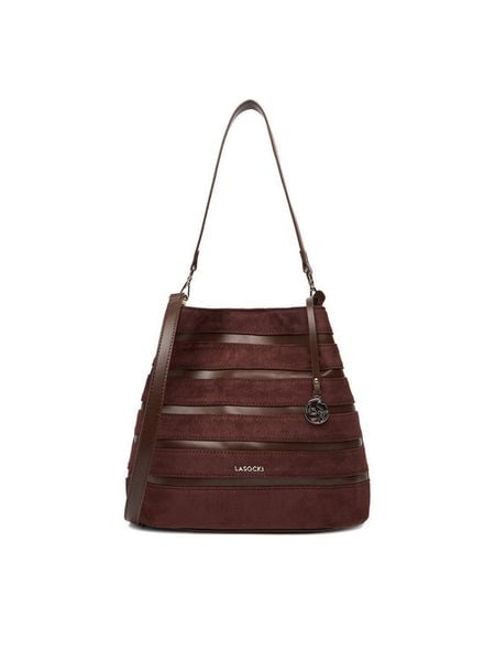 Lasocki Torebka C-LSK-L-013-08 Bordowy. Czerwone torebki klasyczne Lasocki, bez wzorów, z materiału, bez dodatków. Za 199,99 zł.