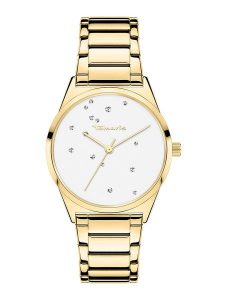 Tamaris Zegarek kwarcowy w kolorze złoto-białym rozmiar: onesize. Białe, analogowe zegarki Tamaris. Za 194,95 zł.