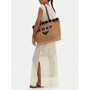 Torebka Roxy. Brązowe shopper bag Roxy, bez wzorów, bez dodatków. Za 119,99 zł.