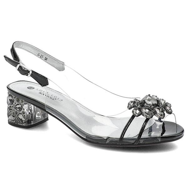 Sandaly damskie Scaviola, osadzone na stabilnym niskim obcasie zapinane na regulowany pasek ze sprzączką, czarne, G-25. Czarne sandały Sca'viola, bez wzorów, bez obcasa, na obcasie, bez zapięcia. Za 299,00 zł.