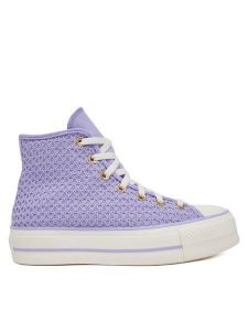 Converse Trampki Chuck Taylor All Star Lift Platform Knit Kadın Mor A13644C Fioletowy. Fioletowe trampki Converse, bez wzorów, z materiału, bez zapięcia. Za 289,99 zł.