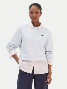 Tommy Hilfiger Bluza Script WW0WW49418 Błękitny Regular Fit. Niebieskie bluzy TOMMY HILFIGER, xs, bez wzorów, z bawełny, bez kaptura. Za 369,99 zł.