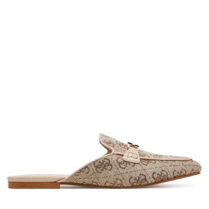 Klapki Guess. Brązowe klapki Guess, z aplikacjami, bez obcasa. Za 309,99 zł.